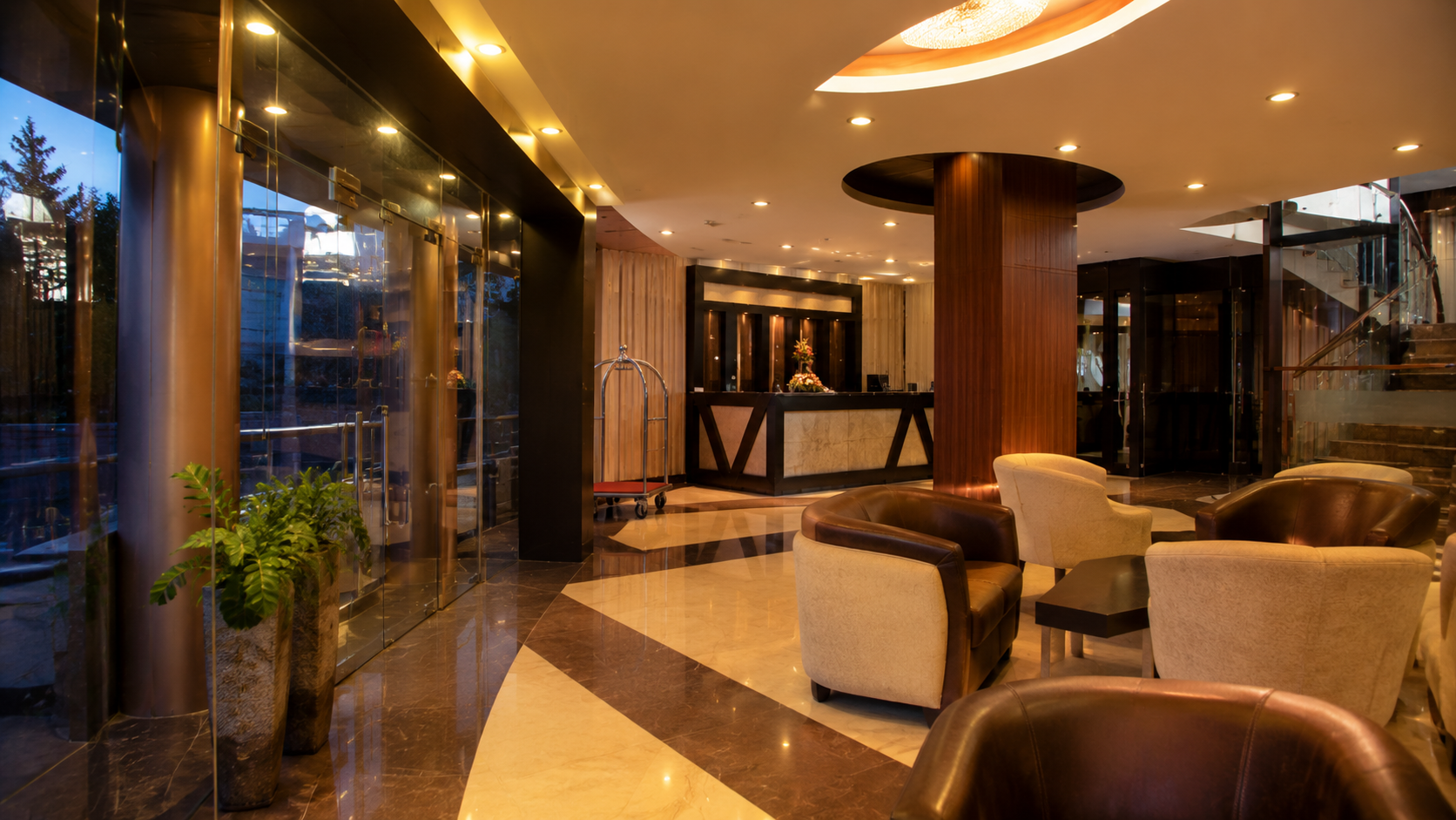 Holiday Hotel reception and arrival lounge
